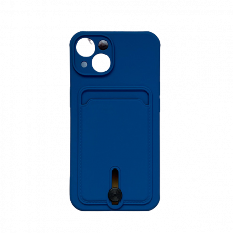 Coque en Silicone iPhone avec Porte Carte Bleu