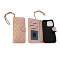 Étui à rabat synthétique avec cordon Rose Dorée iPhone