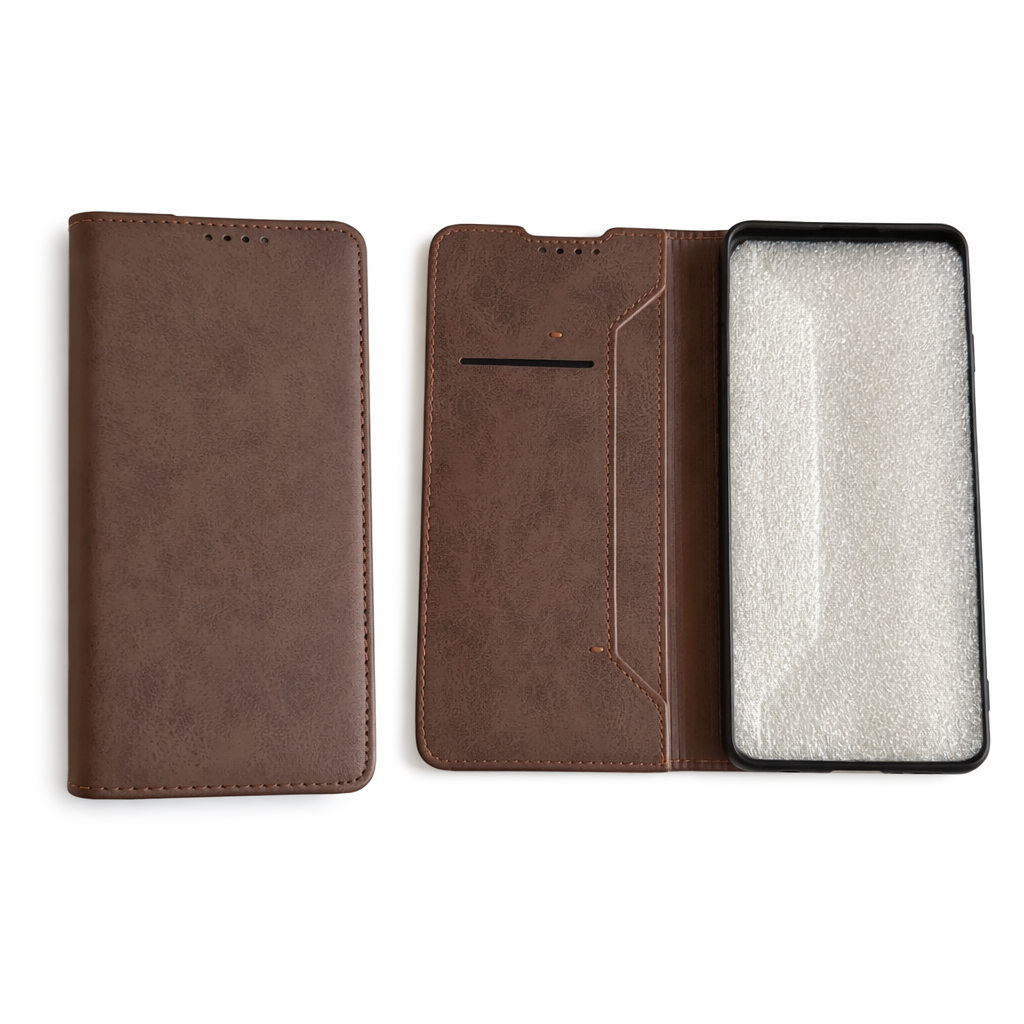 Étui de protection magnétique avec support Marron Samsung