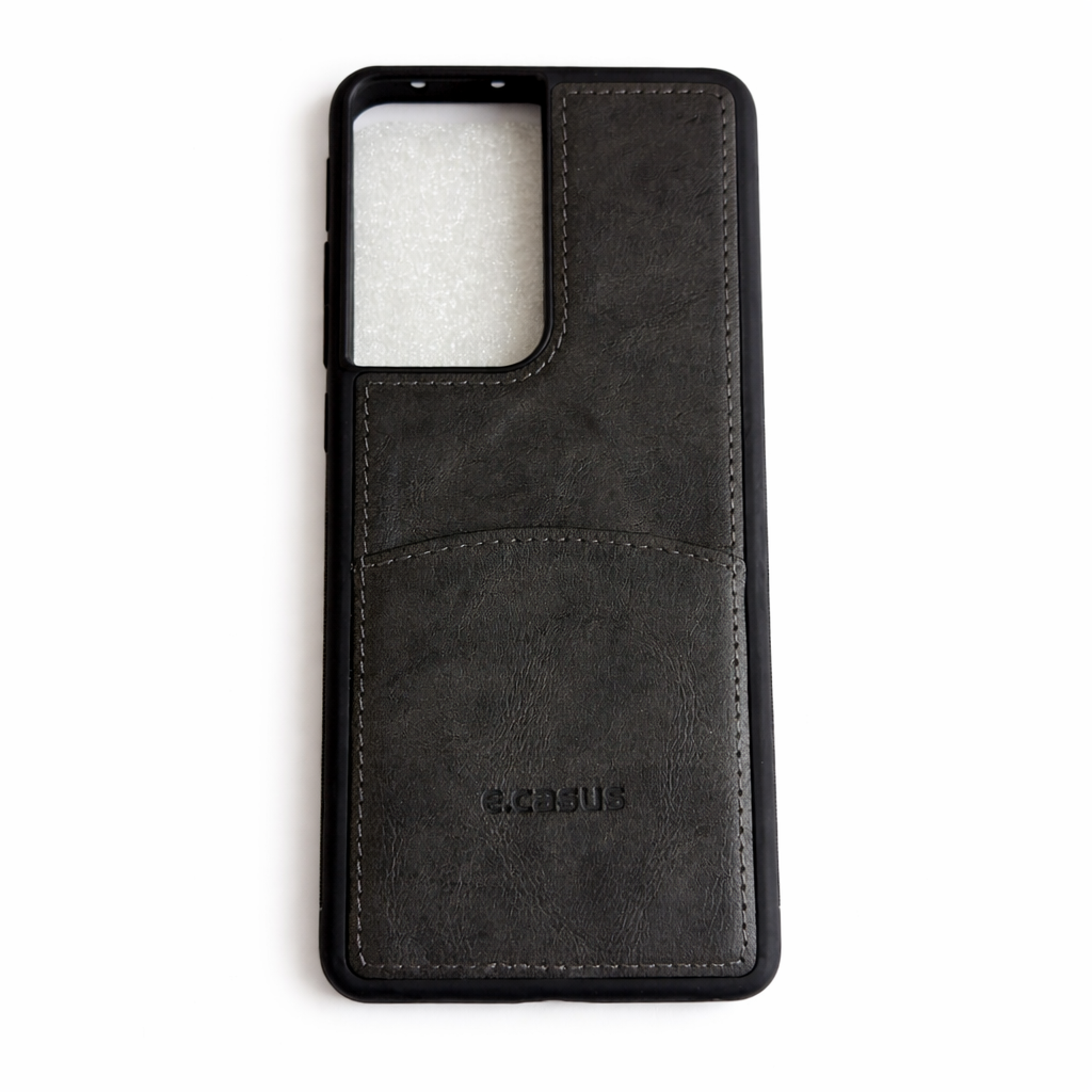 Coque portefeuille en similicuir de luxe avec porte carte Noir Samsung