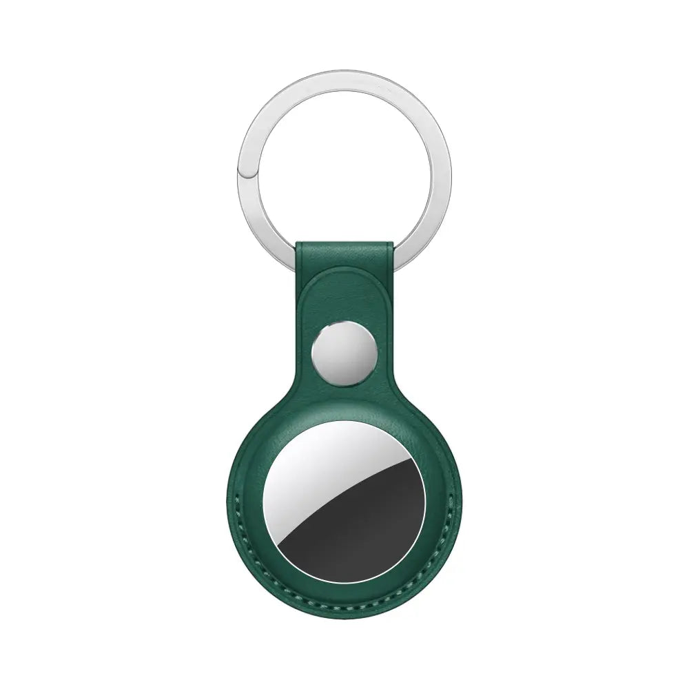 Porte-clés AirTag en Cuir Vert