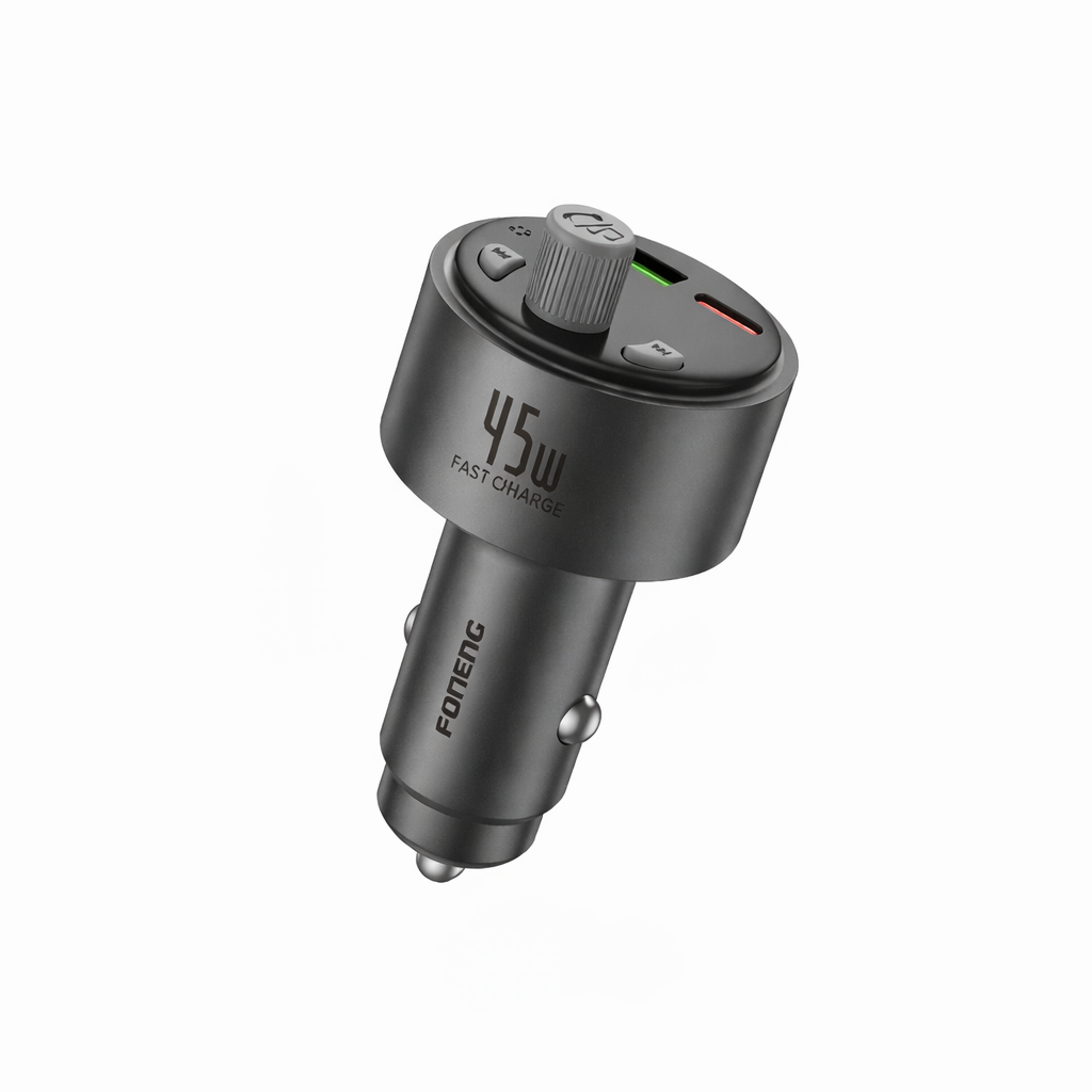 Transmetteur FM Bluetooth + Chargeur 45W (USB-A+USB-C) Foneng C26